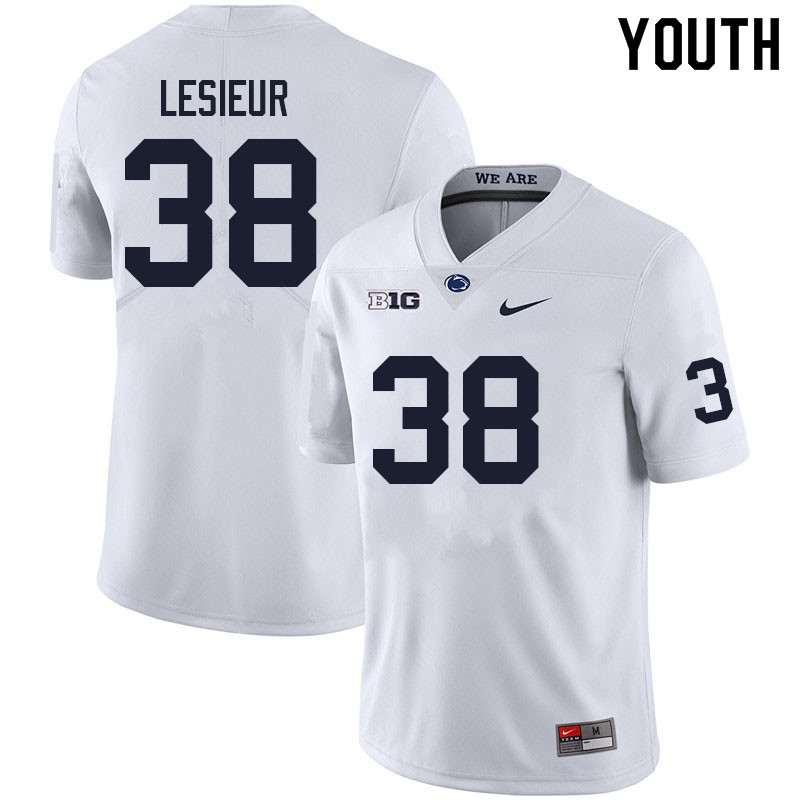 Youth #38 Frederik Lesieur Penn State Nittany Lions College Football Jerseys Sale-White - Click Image to Close